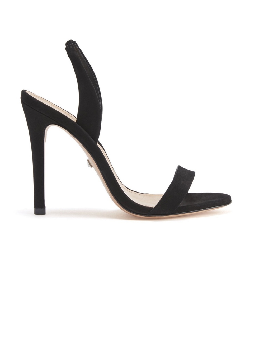 Schutz Luriane Black Suede High Heel Slingback Sandals